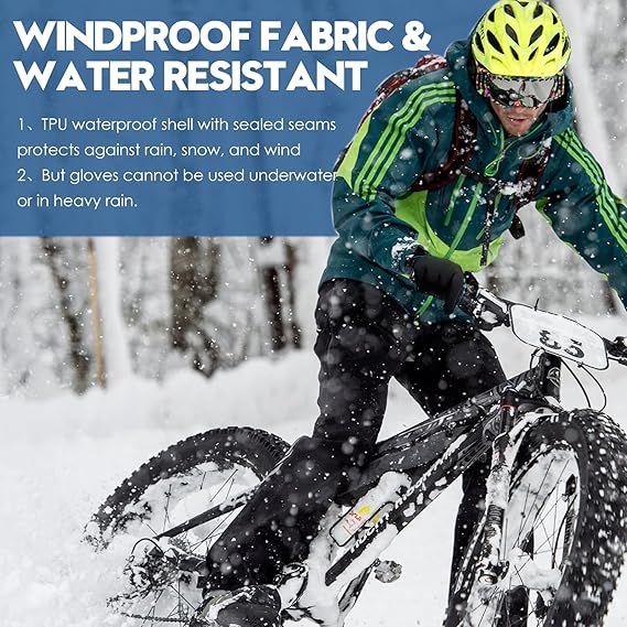 ðWindproof Winter Gloves Touchscreen Gloves Thermal Warm Gloves for Men and Women