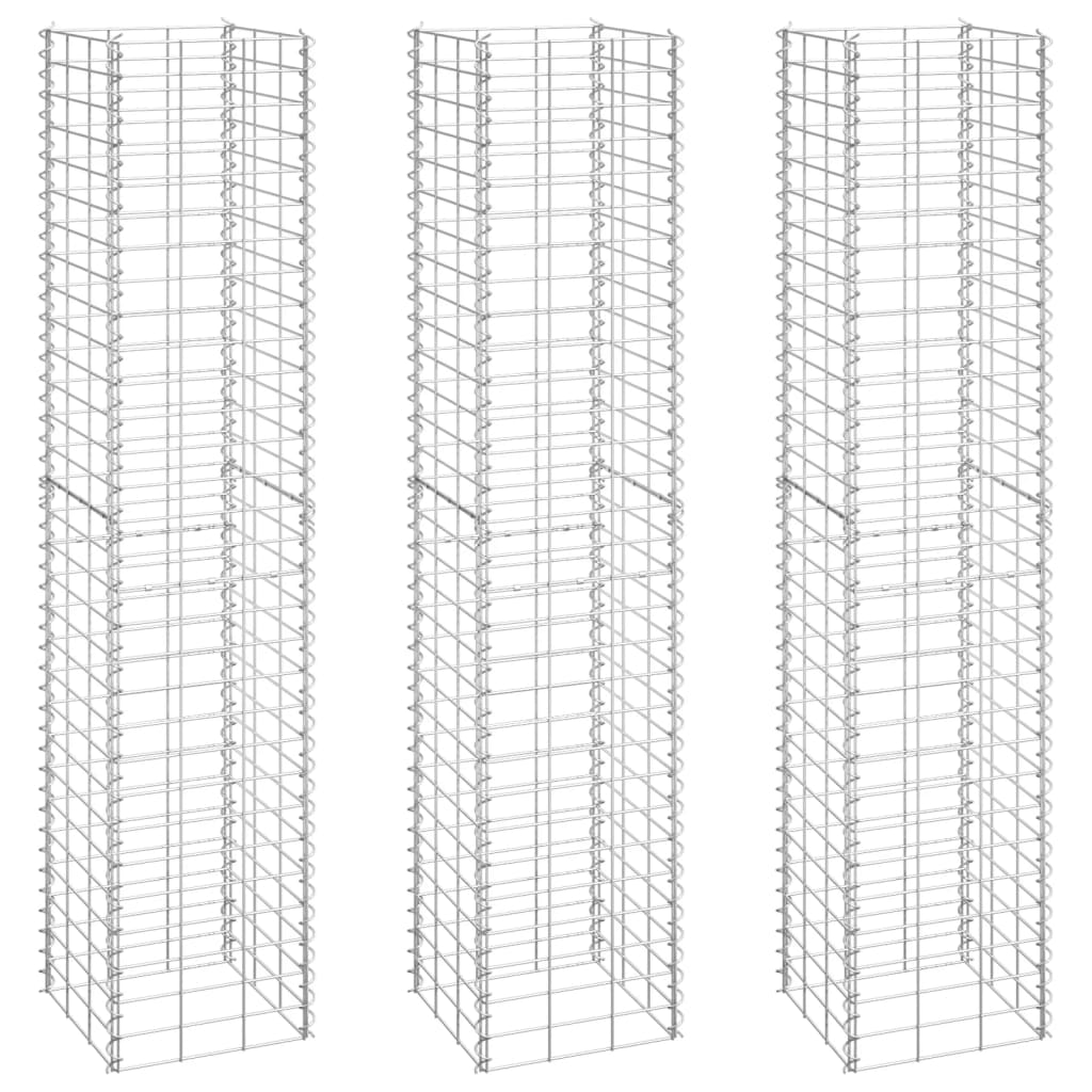 Gabion Raised Beds 3 pcs 30x30x150 cm Iron