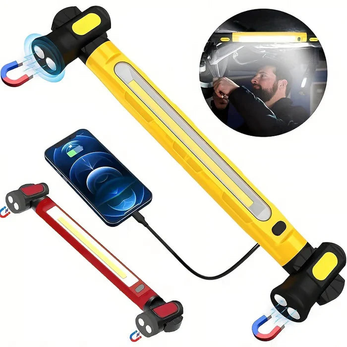 🔦3000LM Work Light Flashlight with Magnetic Base & Hanging Hooks