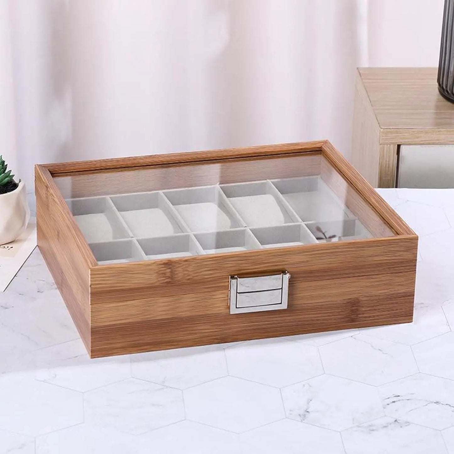 Wooden watch storage box