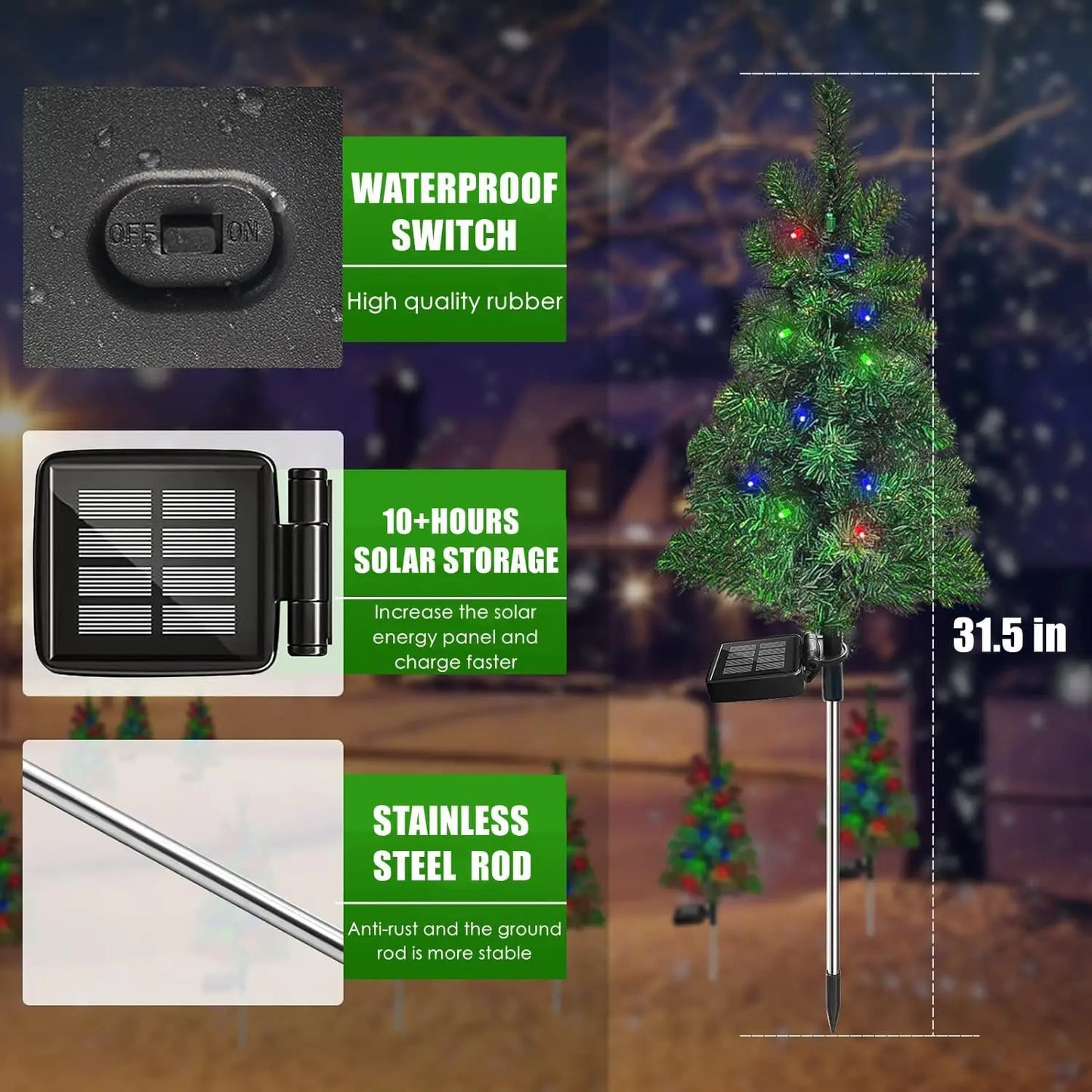 Solar-powered Christmas tree(Two-piece set)