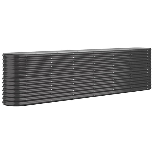 Garden Planter Powder-coated Steel 260x40x68 cm Anthracite
