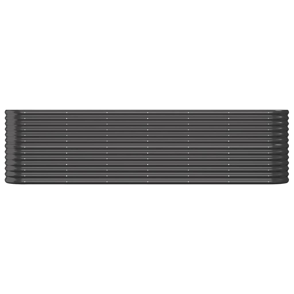 Garden Planter Powder-coated Steel 260x40x68 cm Anthracite
