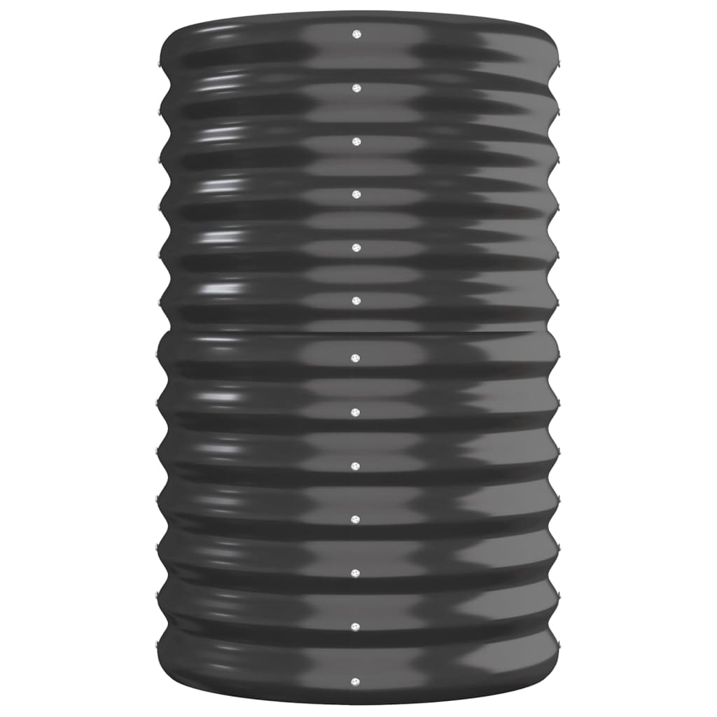 Garden Planter Powder-coated Steel 260x40x68 cm Anthracite
